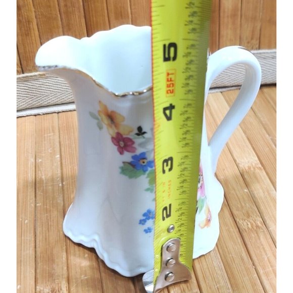 Vintage Warwick China Floral Porcelain Creamer Made in USA 4x4.5x4.5" - Picture 12 of 12